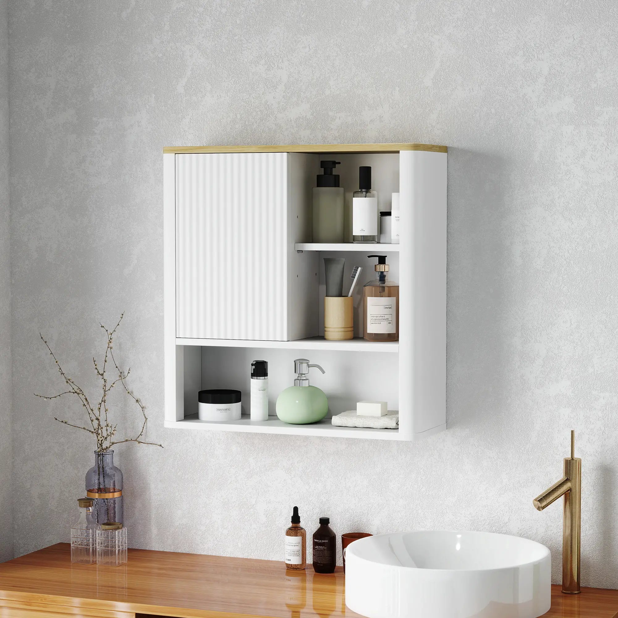 Bathroom Wall Cabinet, Medicine Cabinet with Adjustable Shelves, White Bathroom Cabinets at Gallery Canada
