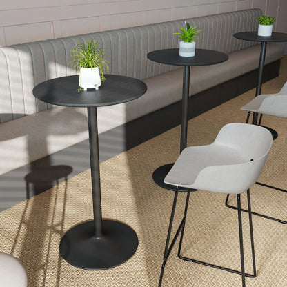 Round Table for 2, 40.2 Inch, Steel Frame, Non-Slip Base, Black Bar Tables at Gallery Canada