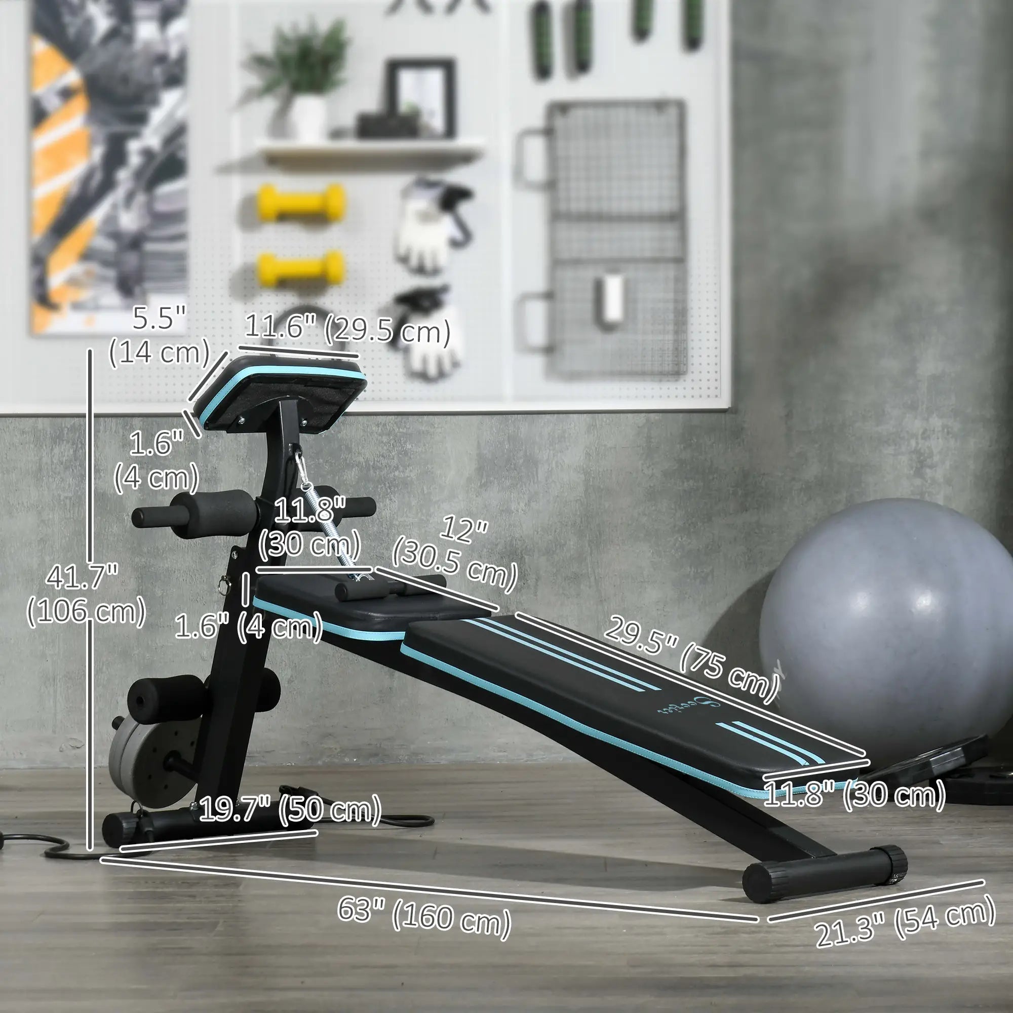 Foldable Adjustable Press Bench, Weight Training Gym Chair, Black & Blue Weight Benches at Gallery Canada