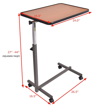 Table roulante de lit, plateau de nourriture, beige