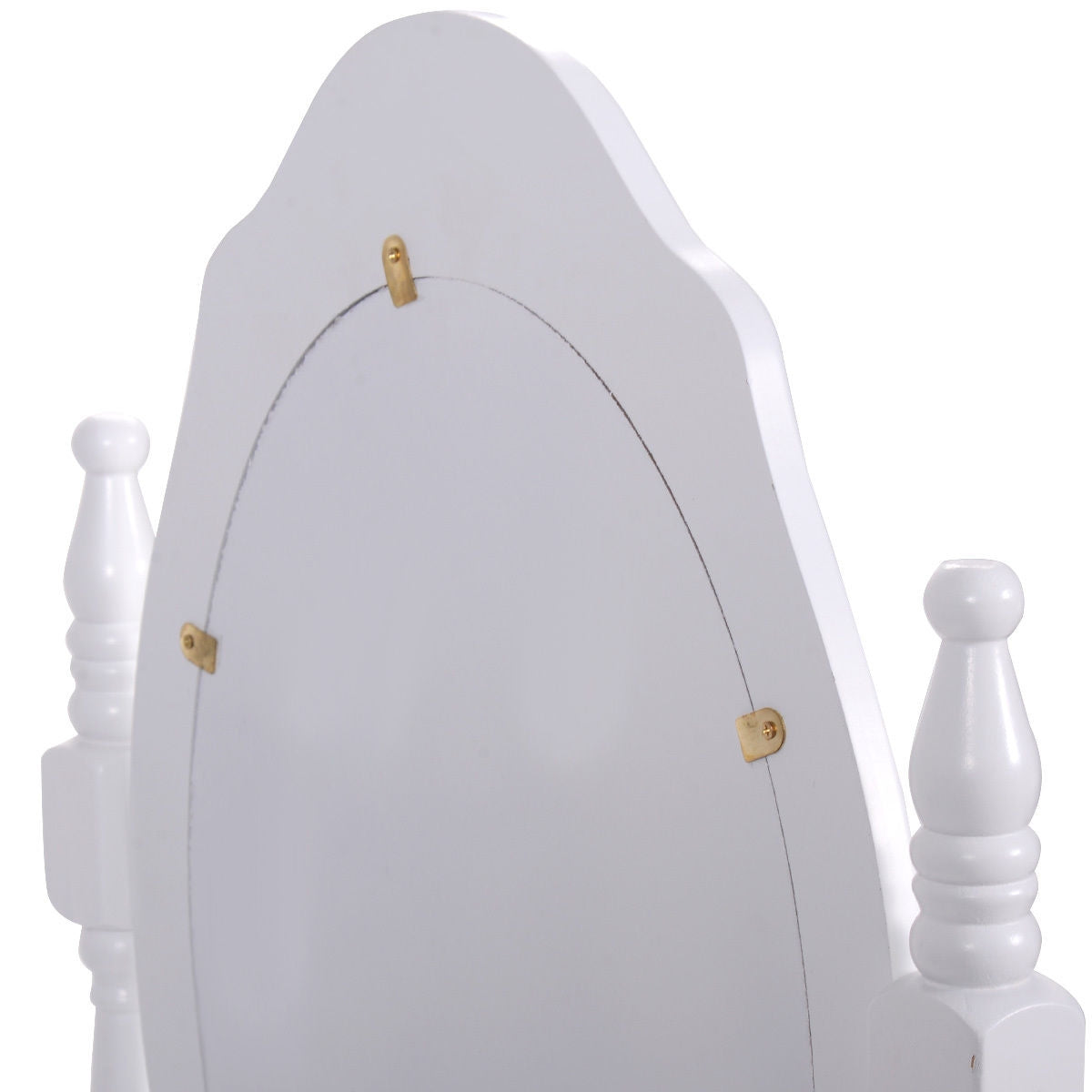 Wood Vanity Table Set with Oval Mirror and 4 Drawers for Kids Girls Women, White Makeup Vanities at Gallery Canada