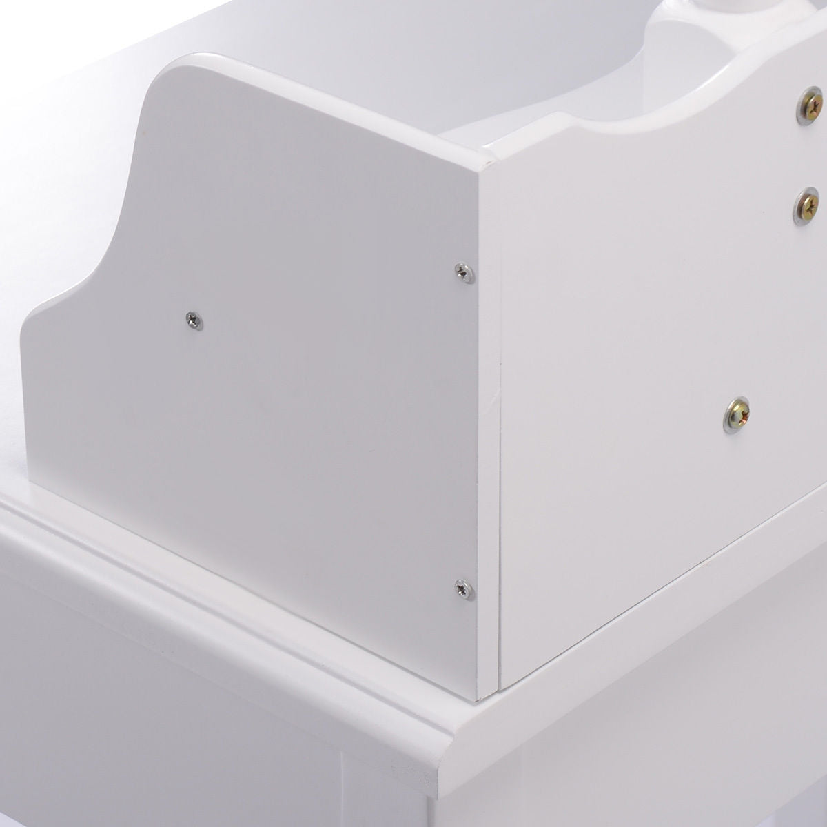 Wood Vanity Table Set with Oval Mirror and 4 Drawers for Kids Girls Women, White Makeup Vanities at Gallery Canada