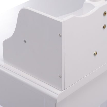 Wood Vanity Table Set with Oval Mirror and 4 Drawers for Kids Girls Women, White Makeup Vanities at Gallery Canada