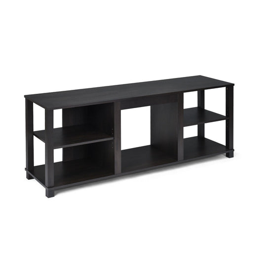 2-Tier TV Storage Cabinet Console with Adjustable Shelves, Black Entertainment Centers & TV Stands Black at Gallery Canada