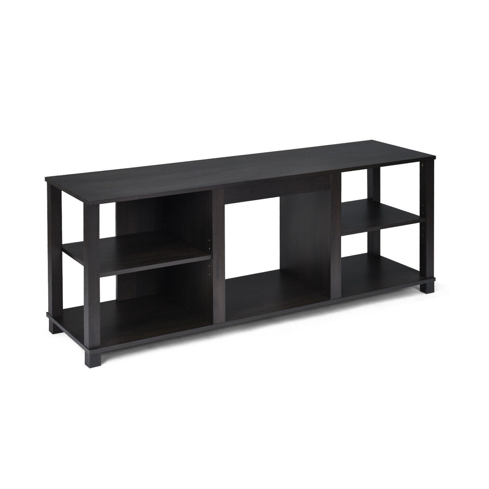 2-Tier TV Cabinet Console, Adjustable Shelves, Black Entertainment Centers & TV Stands Black at Gallery Canada