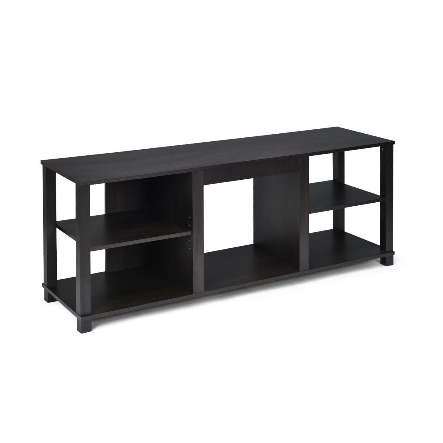 2-Tier TV Cabinet Console, Adjustable Shelves, Black Entertainment Centers & TV Stands Black at Gallery Canada