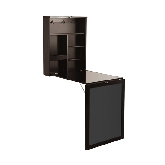 Convertible Wall Mounted Table with A Chalkboard, Brown - Gallery Canada