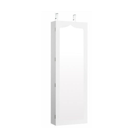 5 LEDs Lockable Mirror Jewelry Cabinet Armoire with 6 Drawers, White Jewelry Armoires White at Gallery Canada