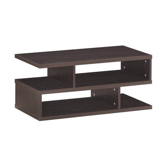 3-Tier Rectangular Modern Coffee Table with Storage Shelf, Brown at Gallery Canada