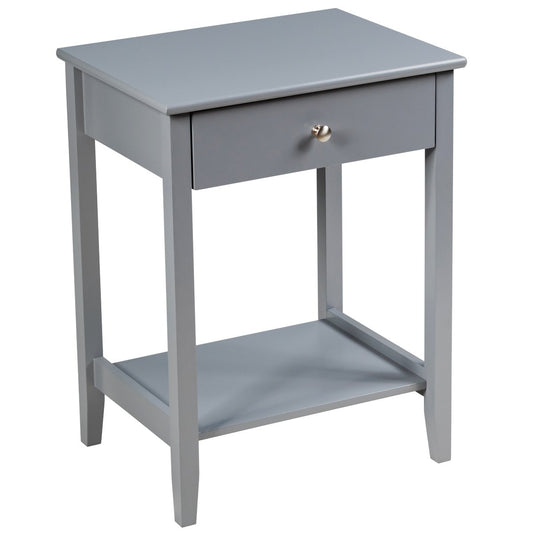 Set of 2 Wooden Bedside Sofa Table, Gray - Gallery Canada