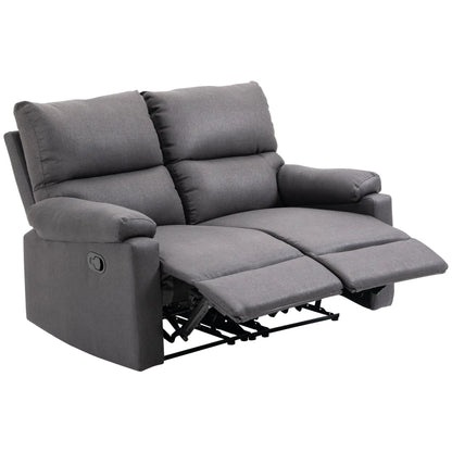 2 Seater Reclining Loveseat, Footrest, Split Backrest, Dark Grey 2-Seater Sofas at Gallery Canada