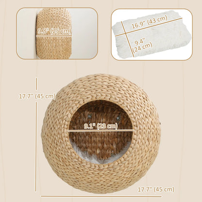 Cat Wall Shelf with Washable Cushion, Wall Mounted Cat Condo, Beige Cat Climbing Wall at Gallery Canada