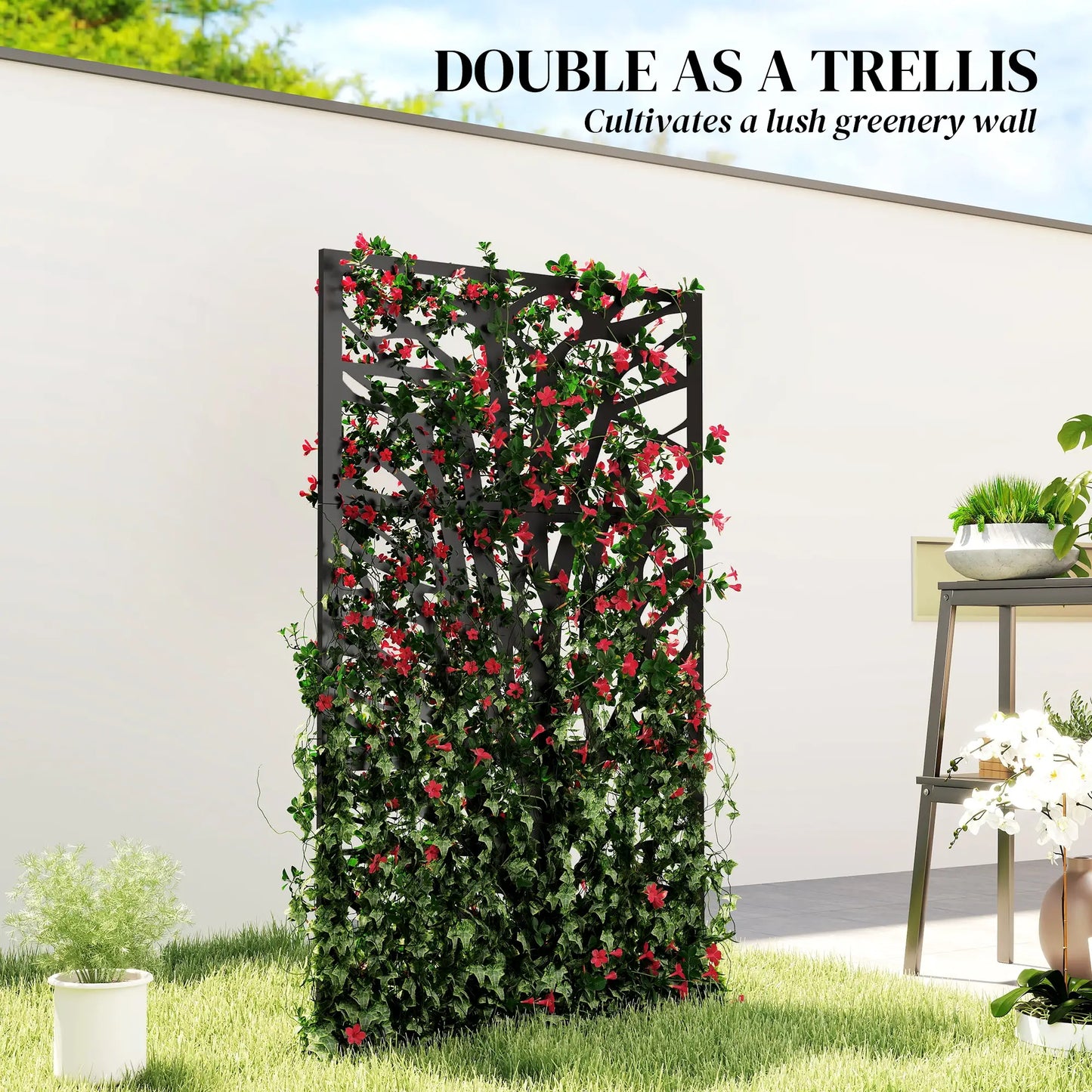 Metal Outdoor Privacy Screen, 72"x38", Black Side Awnings at Gallery Canada