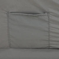 Lazy Chair With Ottoman, Peach Skin Fabric, Dark Grey