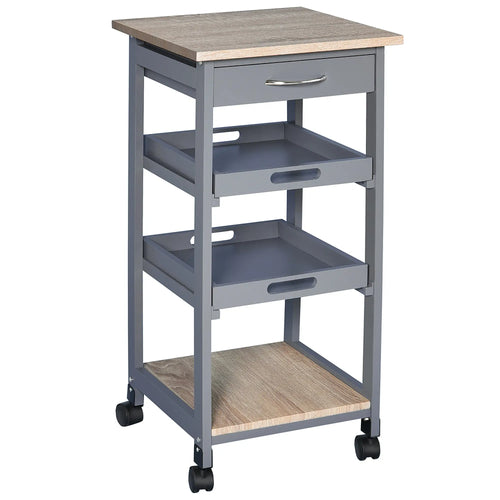 Kitchen Island Rolling Cart with Drawer, Grey