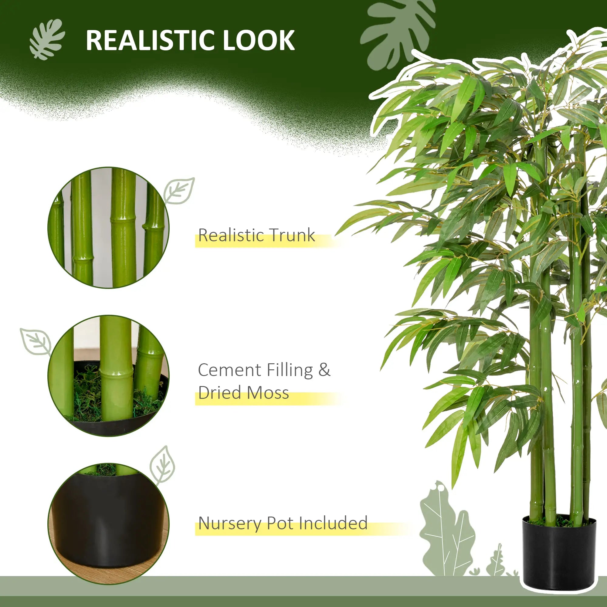 4.5FT Artificial Bamboo Tree, Faux Plant in Nursery Pot, Indoor Decor Artificial Trees at Gallery Canada