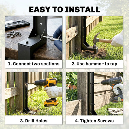 4 Pack 32" Steel Fence Post Repair Kit, Drill For Wooden Fences Garden Fences at Gallery Canada