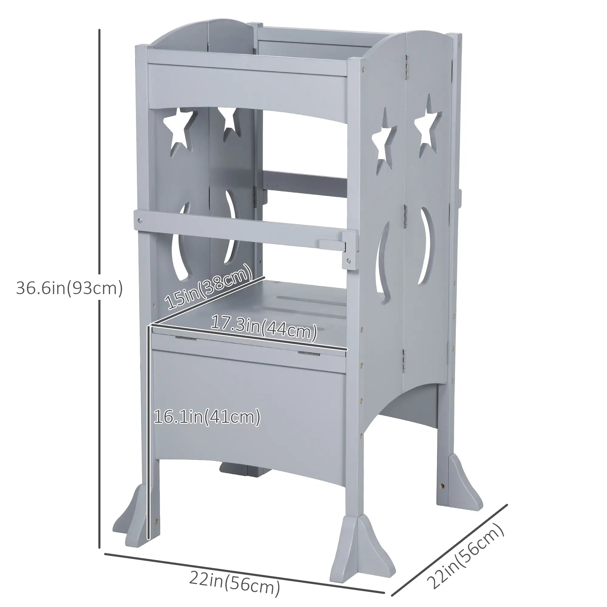 Step Stool with Safety Rail, Support Handles, Kitchen Counter Helper Toddler & Kids Step Stools at Gallery Canada