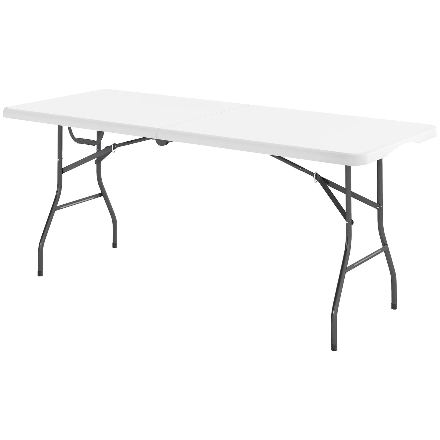 6ft Folding Table, Portable Plastic Camping Table, Outdoor Indoor Picnic Picnic Tables & Camping Chairs White, Light Grey at Gallery Canada