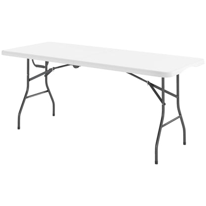 6ft Folding Table, Portable Plastic Camping Table, Outdoor Indoor Picnic Picnic Tables & Camping Chairs White, Light Grey at Gallery Canada