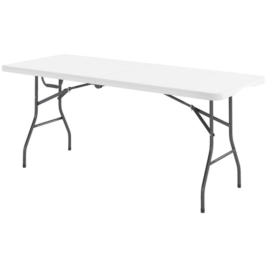 6ft Folding Table, Portable Plastic Camping Table, Outdoor Indoor Picnic Picnic Tables & Camping Chairs White, Light Grey at Gallery Canada