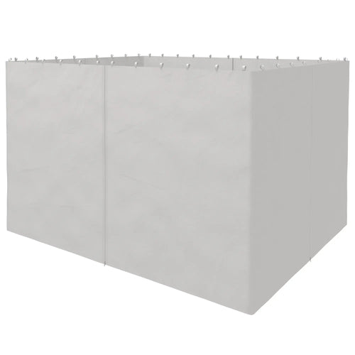 Gazebo Replacement Sidewalls, 4-Panel Privacy Wall, 10' x 12', Light Grey
