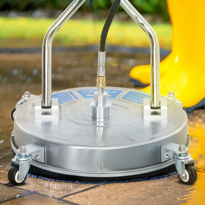 18" Pressure Washer Surface Cleaner, 4 Wheels, Stainless Steel, 1/4" Quick Connector, 2 Handles, 3600 PSI, Silver Garden Accessories at Gallery Canada