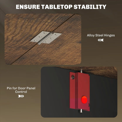 Oval Folding Dining Table, Drop Leaf Kitchen Table, Rustic Brown, Brown Dining Tables at Gallery Canada
