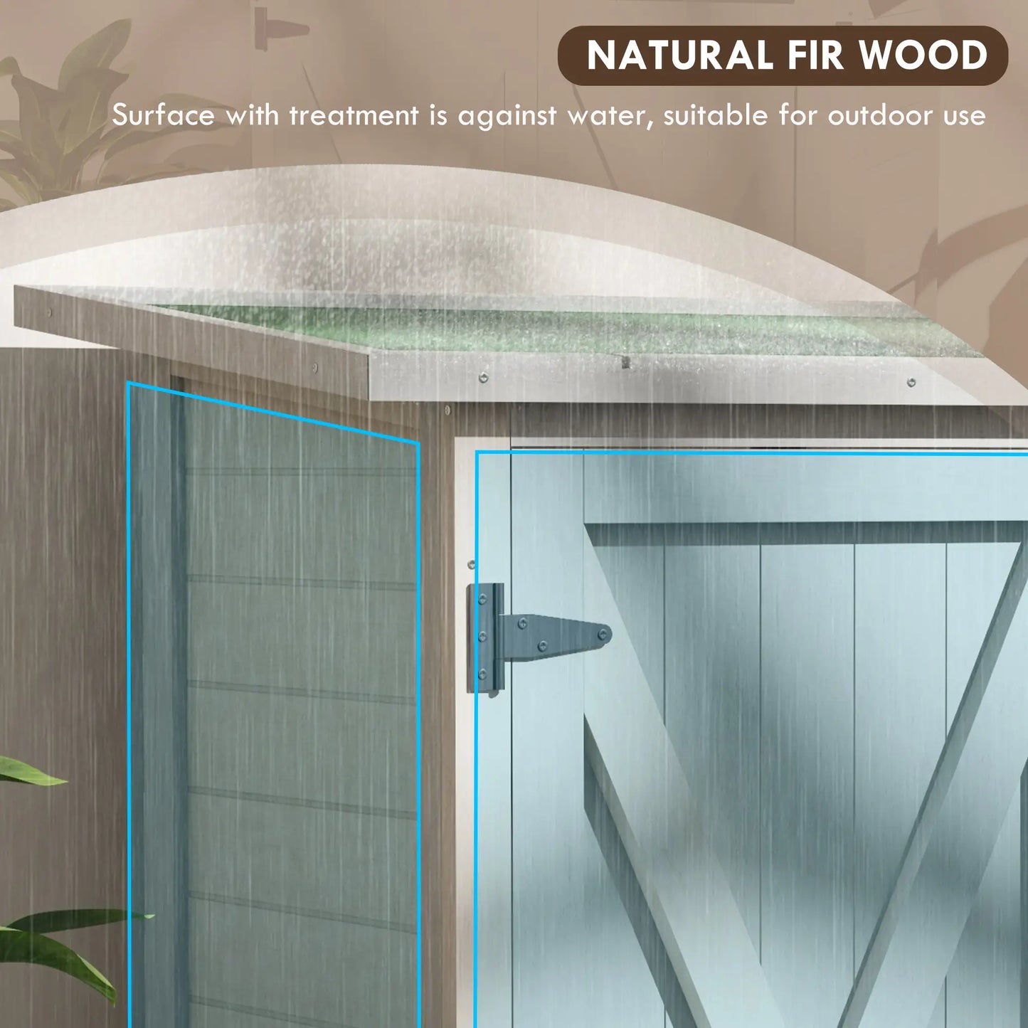 Wooden Garden Storage Shed, Fir Tool Cabinet, Asphalt Roof, Double Door Sheds at Gallery Canada