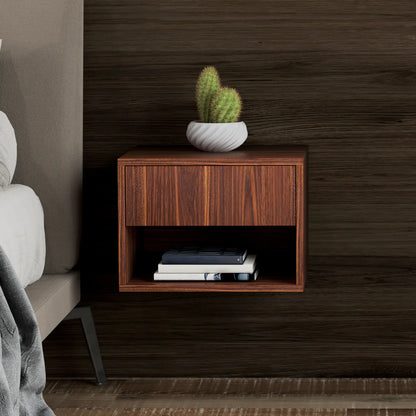Floating Nightstand Set of 2, Wall Mounted, Brown Bedside Tables at Gallery Canada