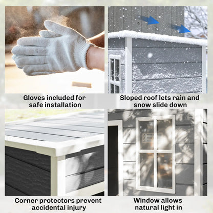 5 x 3FT Garden Shed, Outdoor Storage with Lockable Door, Window, Vent, Grey Sheds at Gallery Canada