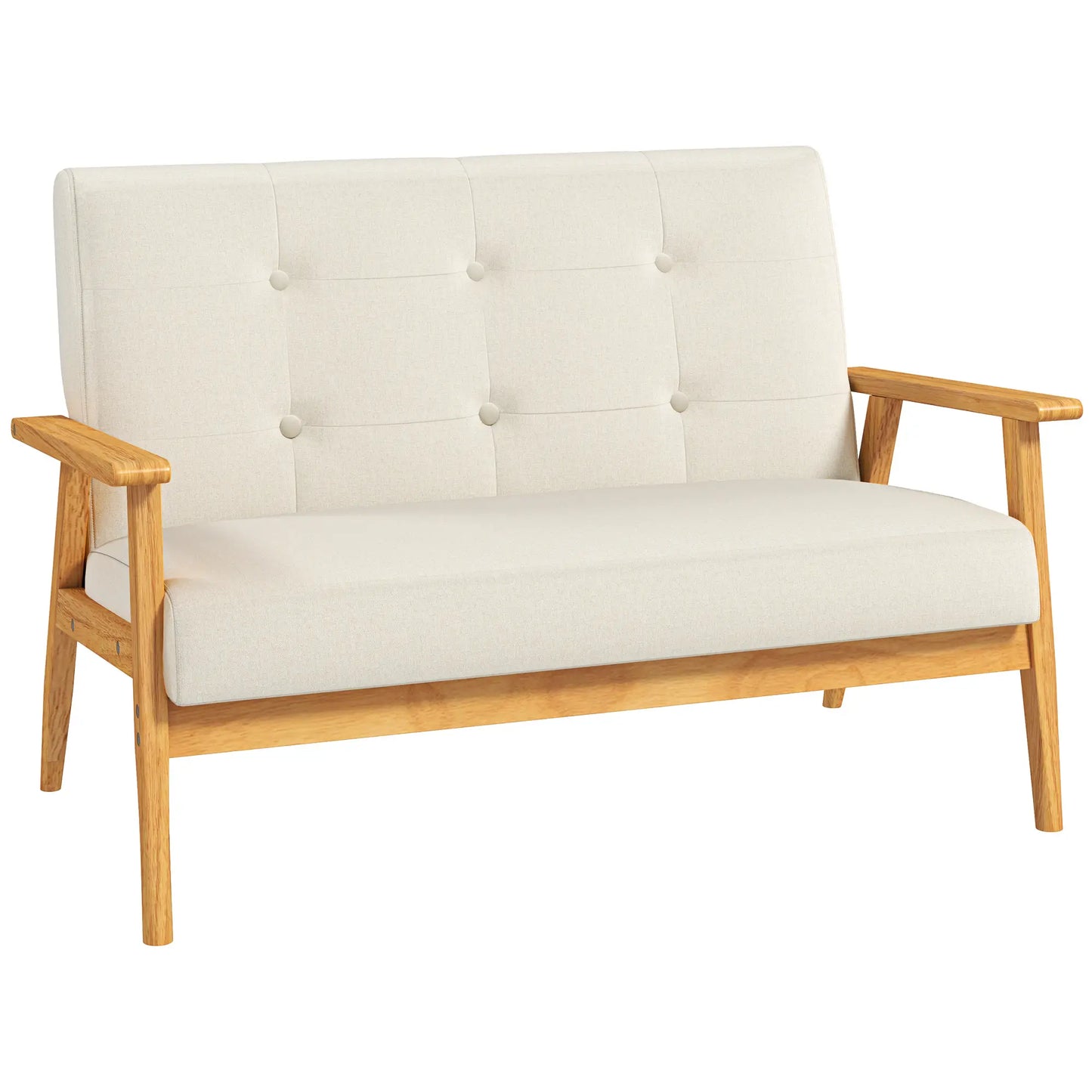 45" 2 Seat Sofa, Upholstered Two Seater Couch, Beige 2-Seater Sofas at Gallery Canada