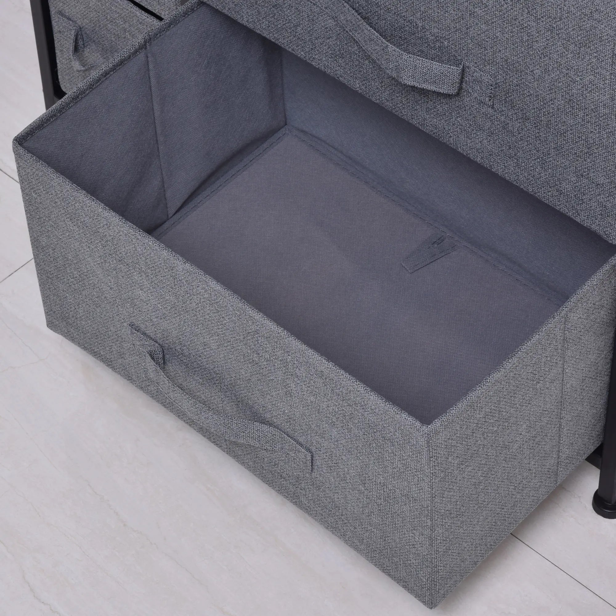 7 Drawer Dresser, Metal Frame, Fabric, Dark Grey Storage Cabinets at Gallery Canada