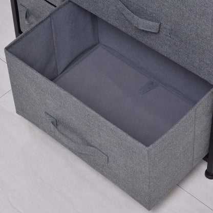 7 Drawer Dresser, Metal Frame, Fabric, Dark Grey Storage Cabinets at Gallery Canada