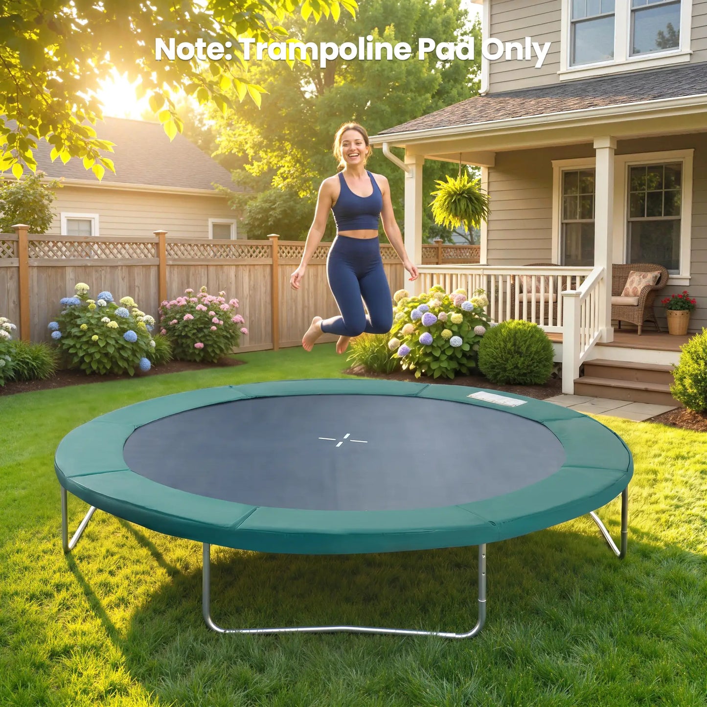 14FT Trampoline Pad Replacement, Φ168" Spring Cover, Water-Resistant, Green Trampolines at Gallery Canada