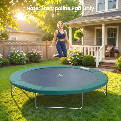 14FT Trampoline Pad Replacement, Φ168" Spring Cover, Water-Resistant, Green Trampolines at Gallery Canada