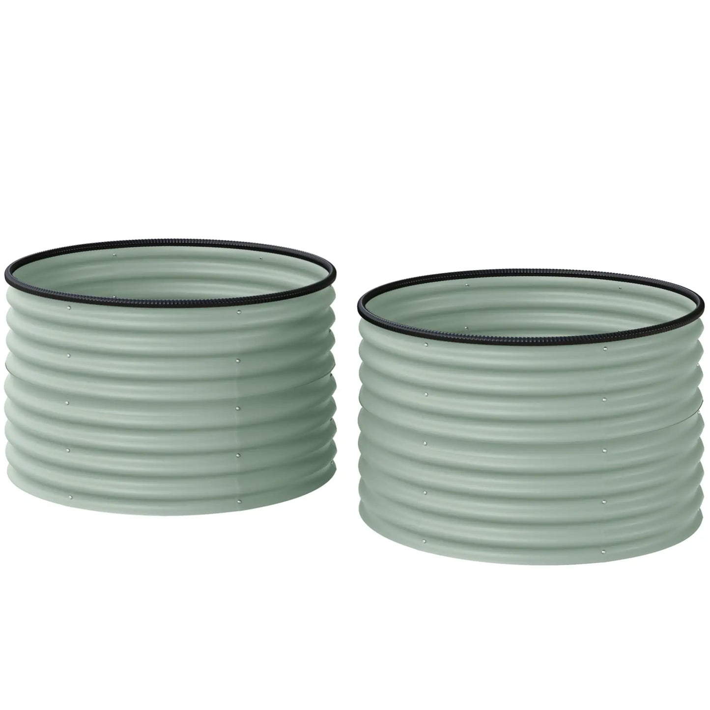 Set Of 2 Metal Raised Garden Beds, Easy To Assemble, Green