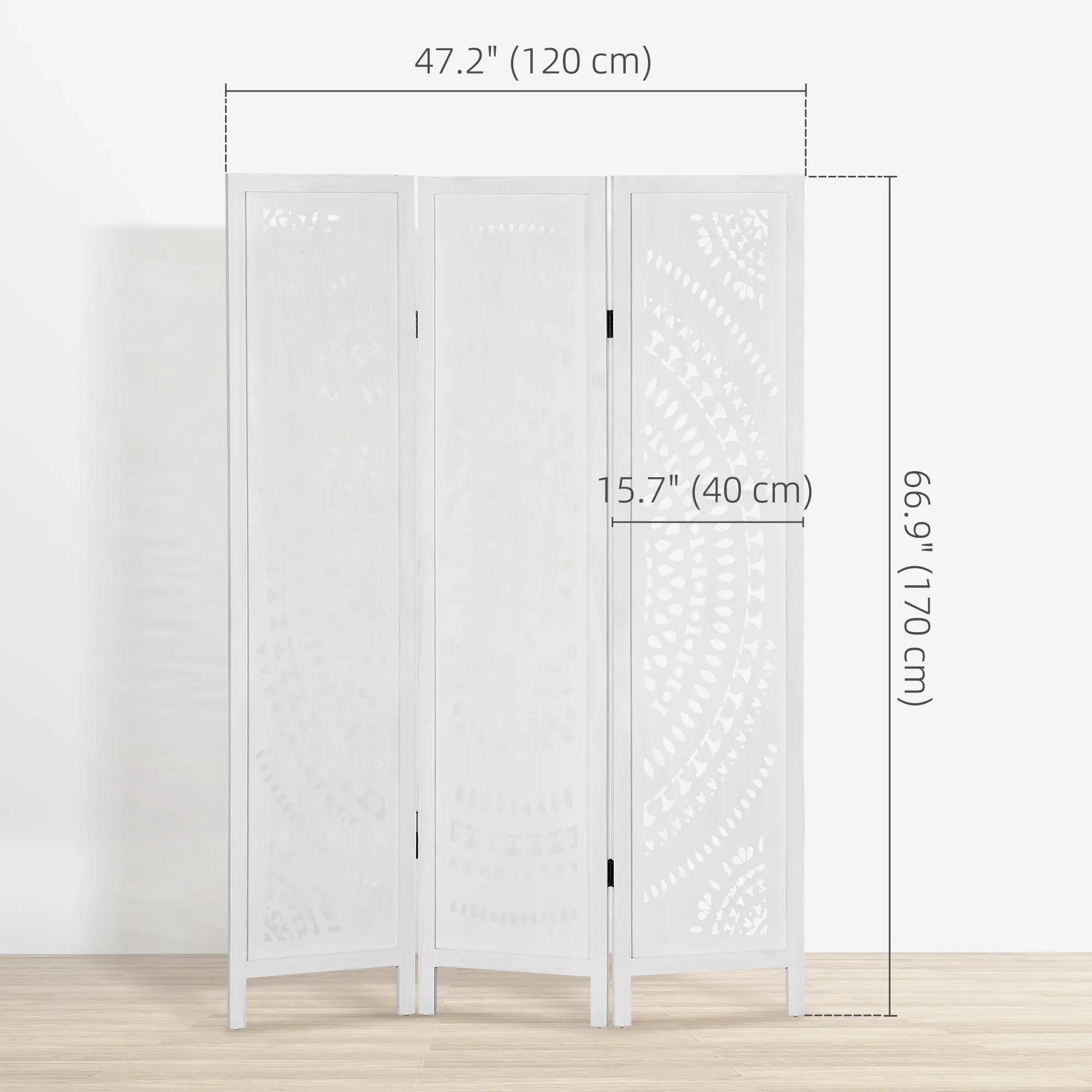 3 Panel Room Divider, 5.6 Ft Tall, Portable Folding Privacy Screen, White Room Dividers at Gallery Canada