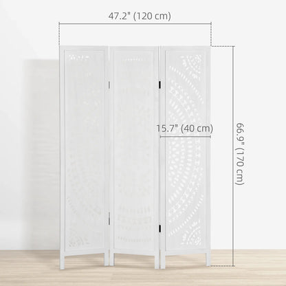 3 Panel Room Divider, 5.6 Ft Tall, Portable Folding Privacy Screen, White Room Dividers at Gallery Canada