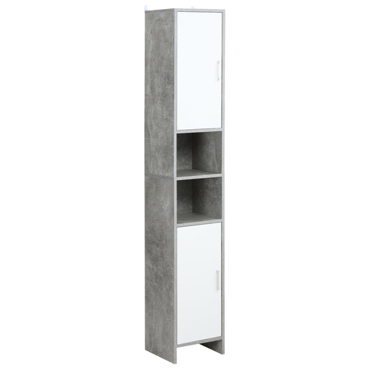 71" Tall Bathroom Storage Cabinet, Narrow Bathroom Cabinets with 2 Doors and 6-tier Shelving, Grey at Gallery Canada