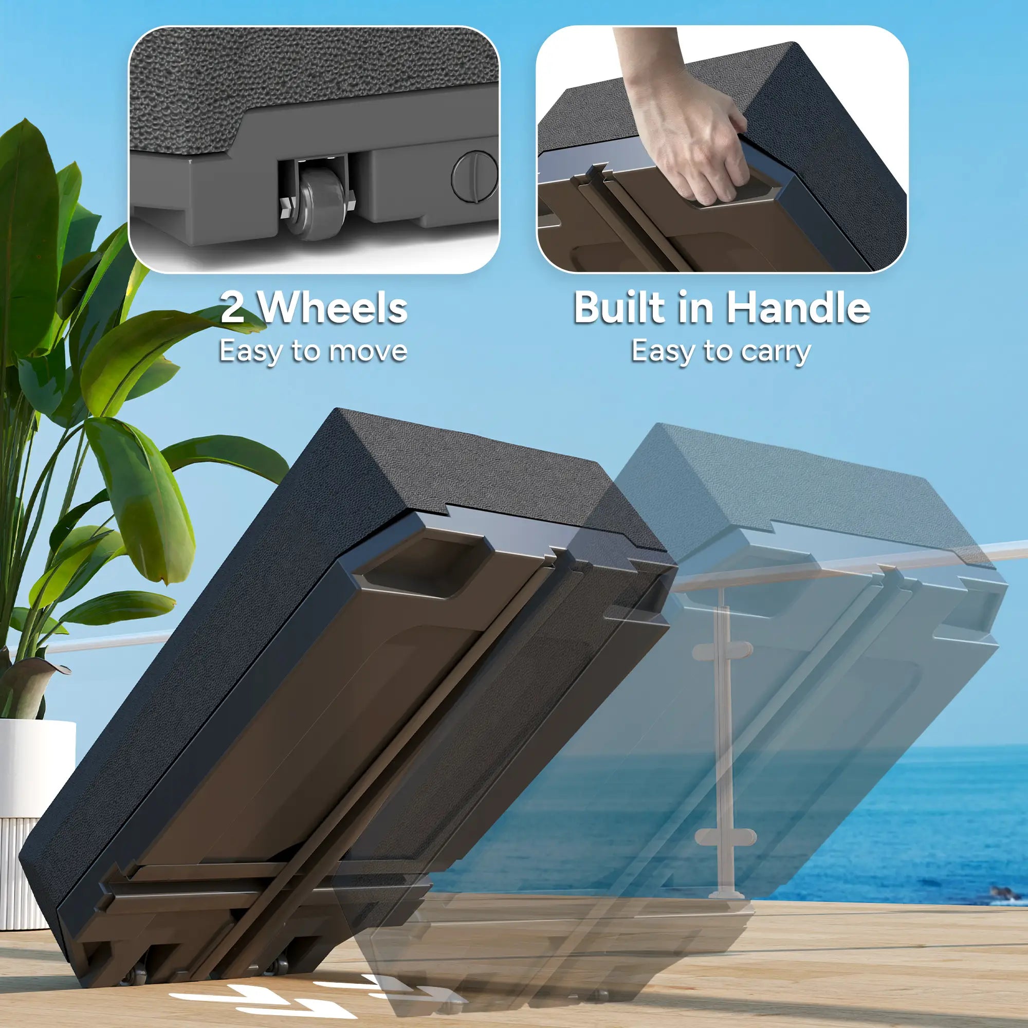 Heavy Duty Cantilever Umbrella Stand With Wheels, Water/Sand Filled Umbrella Bases at Gallery Canada