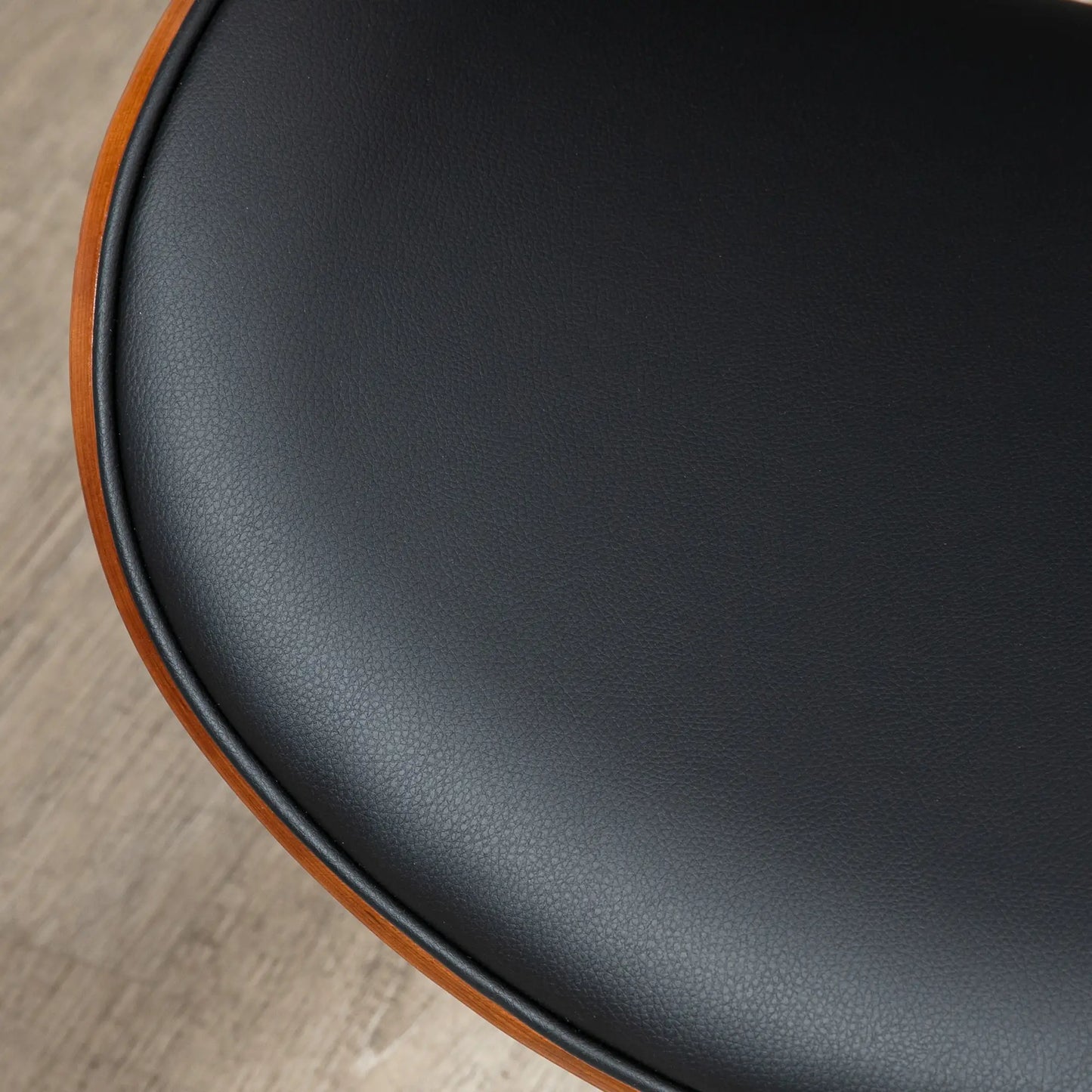 Faux Leather Bentwood Office Chair, 360 Swivel Wheels, Adjustable Height, Black Task Chairs at Gallery Canada