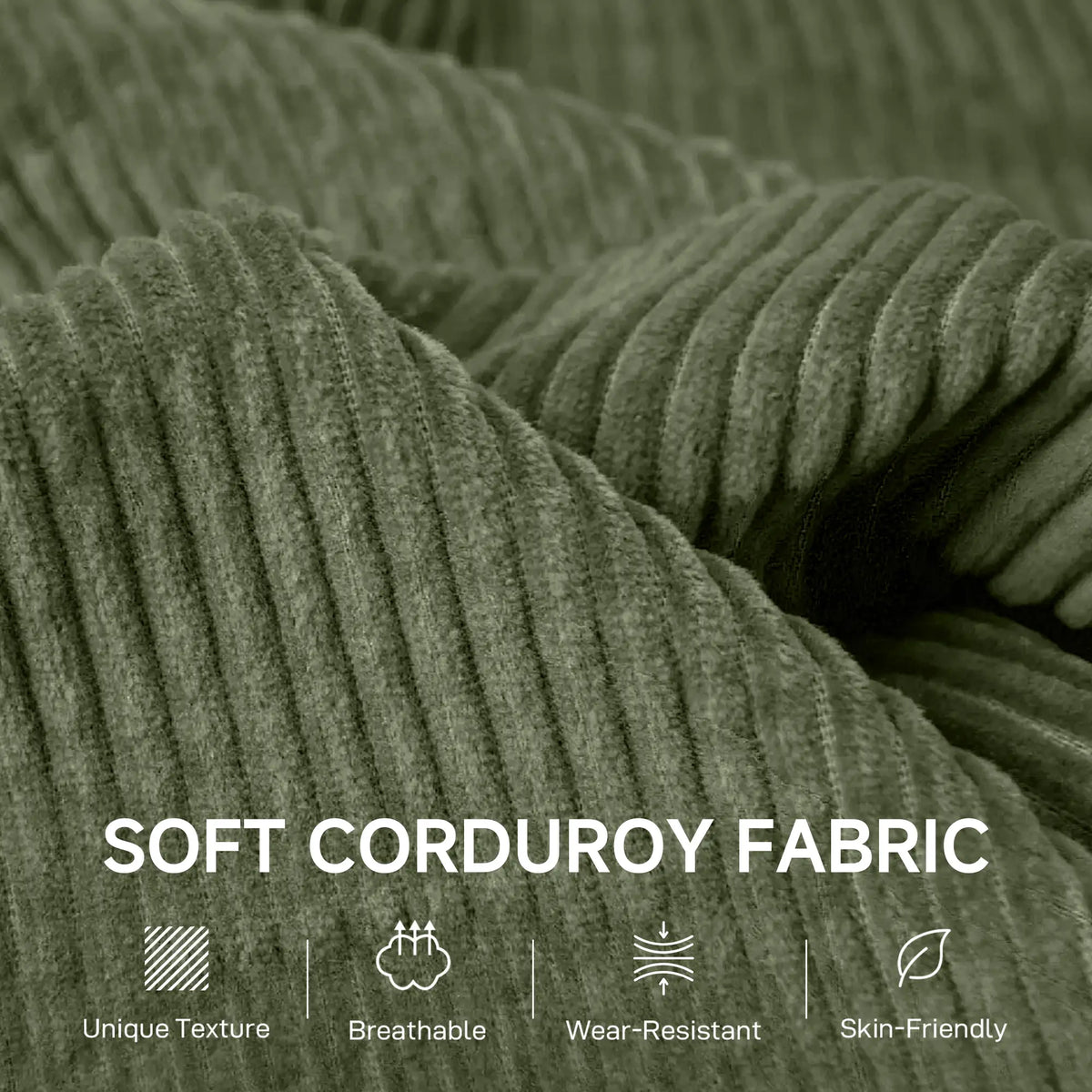 3 Seater Sofa, 83.5" Upholstered Couch, Pocket Spring, 2 Cushions, Green 3-Seater Sofas at Gallery Canada