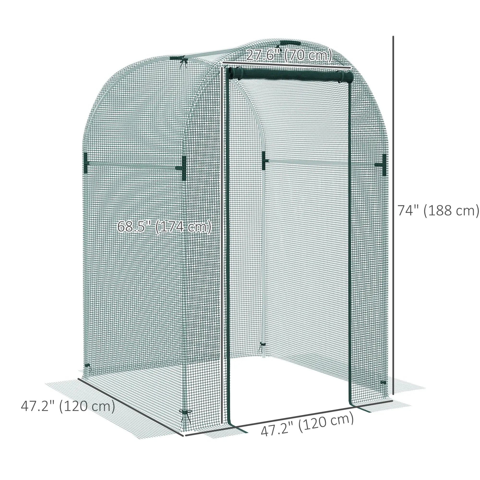 Galvanized Steel Crop Cage, Plant Protection Tent, Zippered Door, 4' x 4', Green Walk In Greenhouses at Gallery Canada