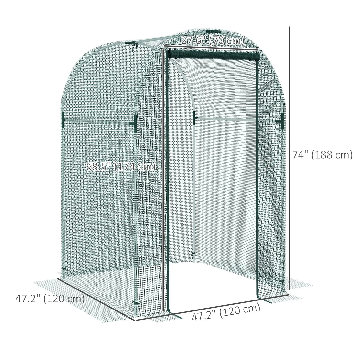 Galvanized Steel Crop Cage, Plant Protection Tent, Zippered Door, 4' x 4', Green Walk In Greenhouses at Gallery Canada