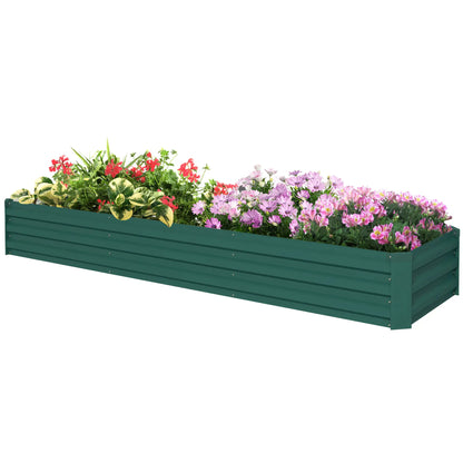 8'x2'x1' Lit surélevé galvanisé, Bac à plantes surélevé, Vert