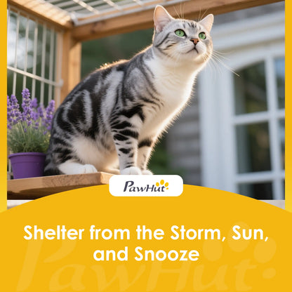 Wooden Cat Tunnel, Outdoor Cat Enclosure, 2 Doors, Extendable Design Outdoor Cat Enclosures at Gallery Canada