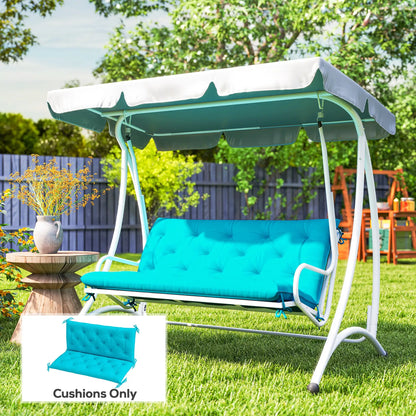 2 Seater Garden Bench Cushion, Thick Outdoor Non-Slip, 47" x 43" x 5", Turquoise Patio Chair Cushions at Gallery Canada