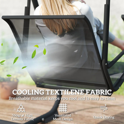 Patio Swing Chair w/Adjustable Canopy Outdoor Porch Swing Glider w/Dual Independent Seats 2-Seat Grey Patio Swings with Stand at Gallery Canada