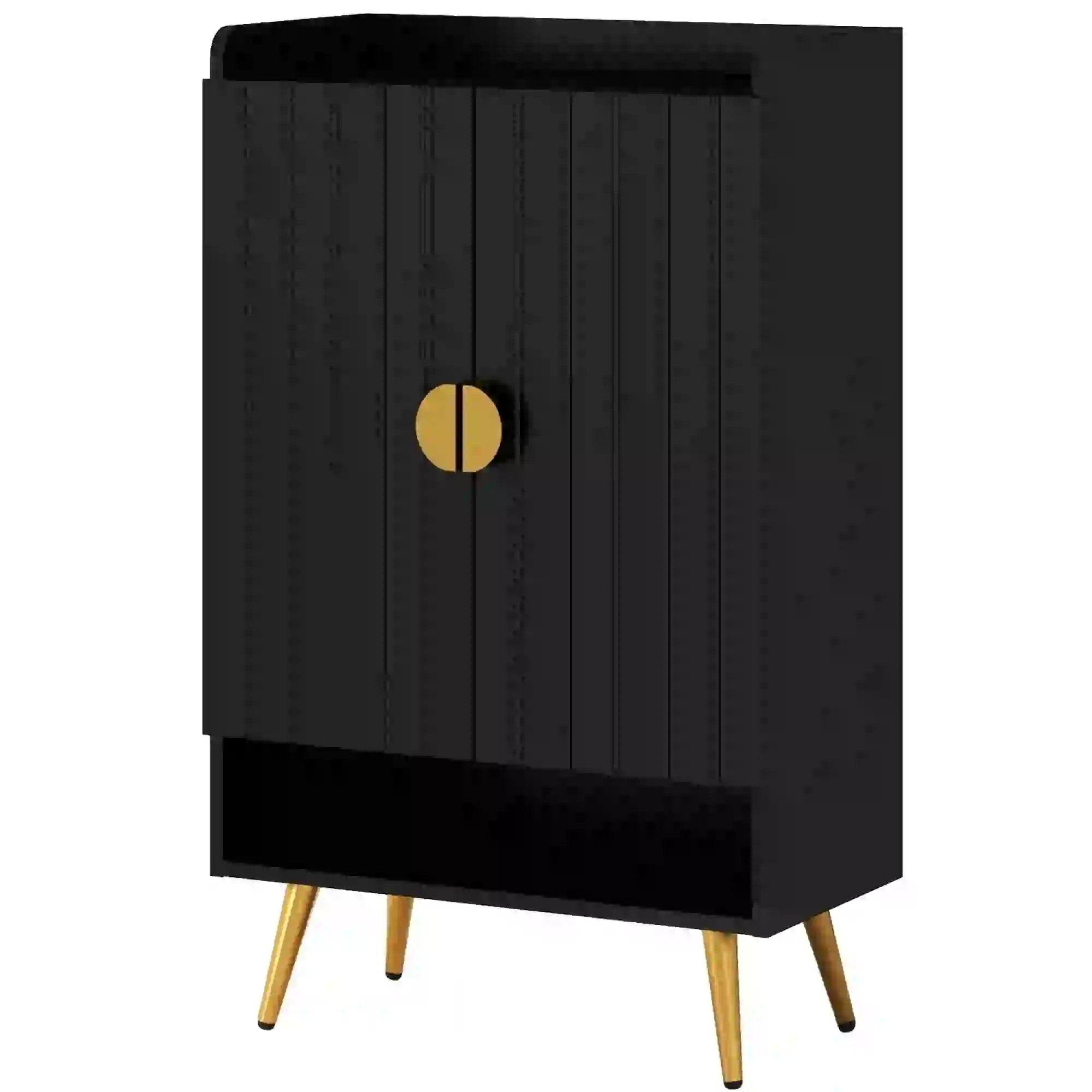 Narrow Shoe Storage Cabinet, Adjustable Shelves for 15 Pairs, Black Shoe Storage Cabinets & Racks at Gallery Canada